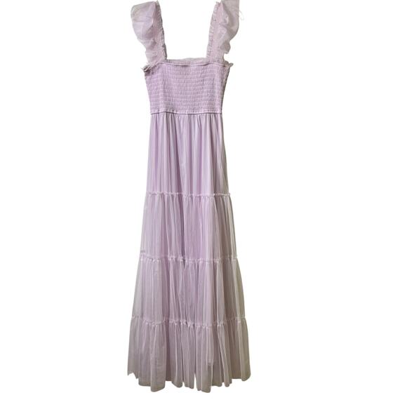 Audrey Parks + Francesca's Sleeveless Tiered Smocked Maxi Dress Lavendar S (2833 - Picture 9 of 9